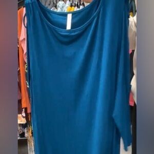 Deep Blue blouse with sleeve cutouts